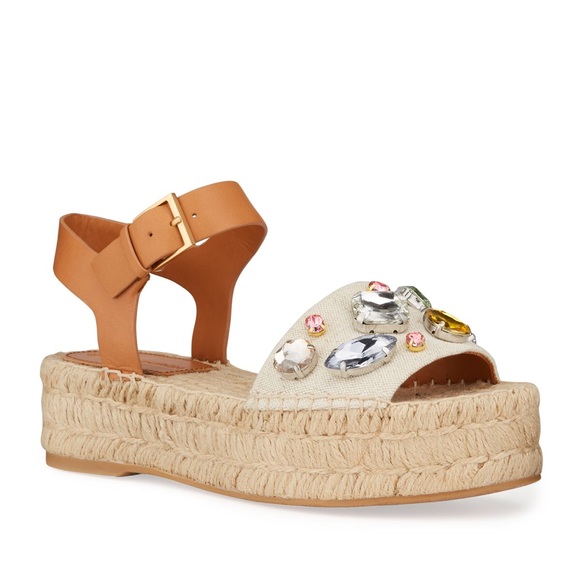 Tory Burch Shoes - NWT Tory Burch Crystal Platform Espadrille Sandals